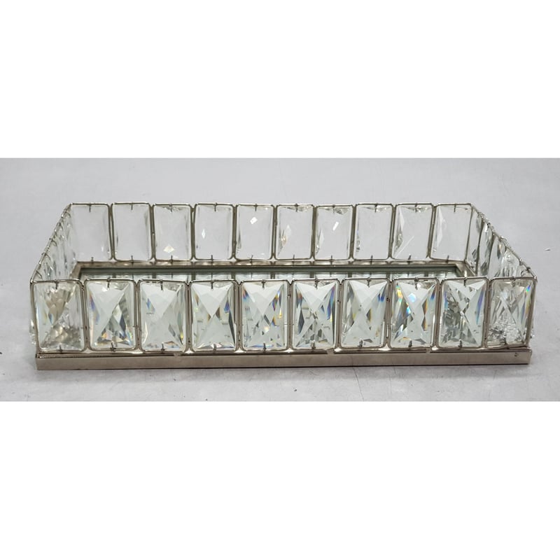 Decorative Tray,accent Tray,mirror Tray Gold Stone ,gold, 55 OFF